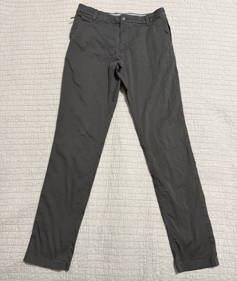 Birddogs Men's Dark Grey Chino Pants Built-in Blue Liner 32x34
